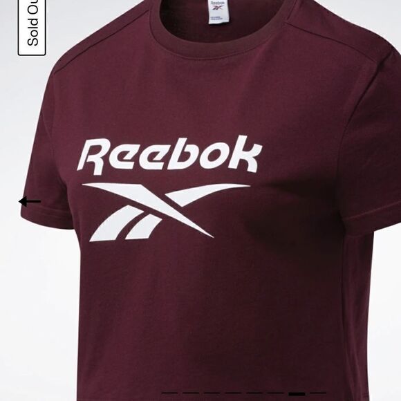 Reebok burgundy Classics Big Logo crop top - Picture 4 of 4